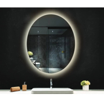 Oglindă, Fluminia, Picasso Ambient 60, ovală, cu iluminare LED, 3 culori, dezaburire